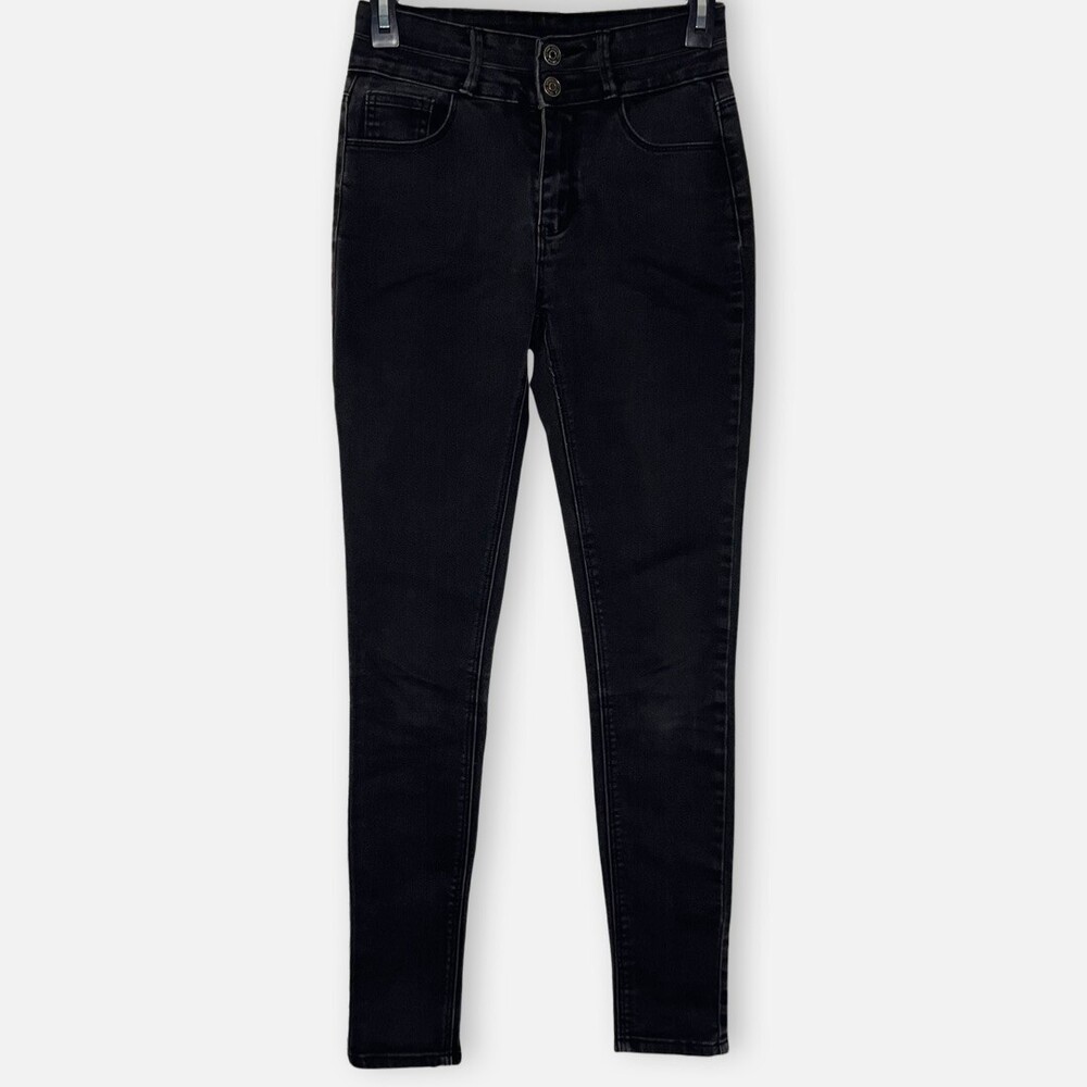 Chiqle Womens Jeans 3 Black Classic Mid-Rise Skinny Stretch Denim Pants Juniors